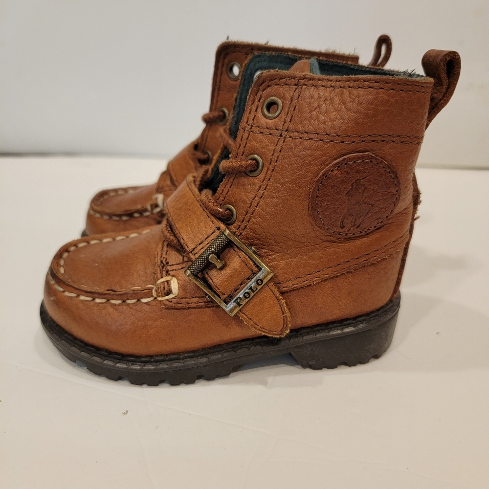 Polo boys infants toddler ranger boots kids shoes boots size 6 brown leather